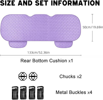 Little Purple Back Seat Cover, Car Back Seat Cover for Cars Truck SUV, Rear Seat Covers with Storage Pocket, Linen Bottom Backseat Cover for Most Vehicles(Little Purple-Back Seat)