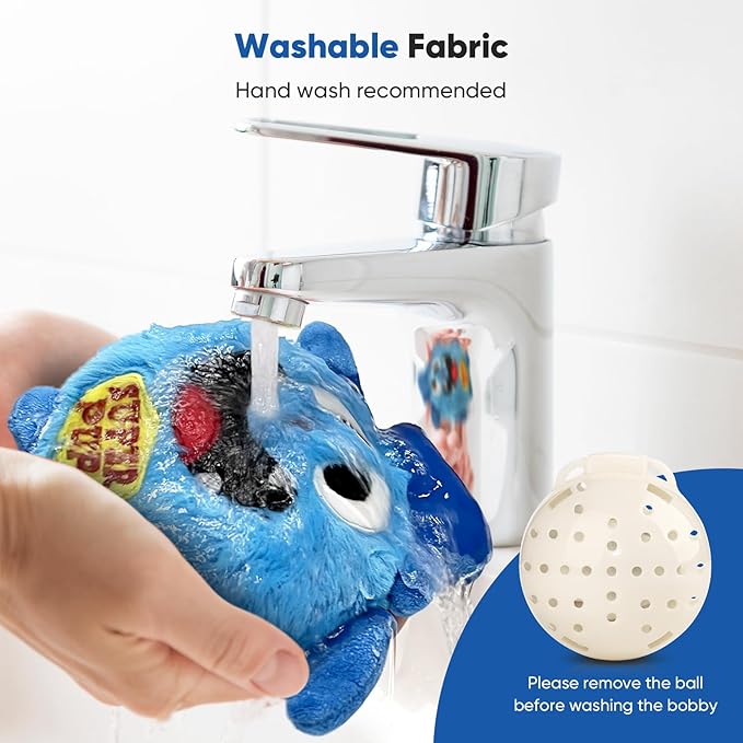Petbobi Interactive Dog Toys Ball, USB Rechargeable Moving Dog Toy with Barking Sounds, Plush Monster Ball with Washable Cover, 4.9" Pet Toy for Small & Medium Dogs, Christmas & Birthday Gift