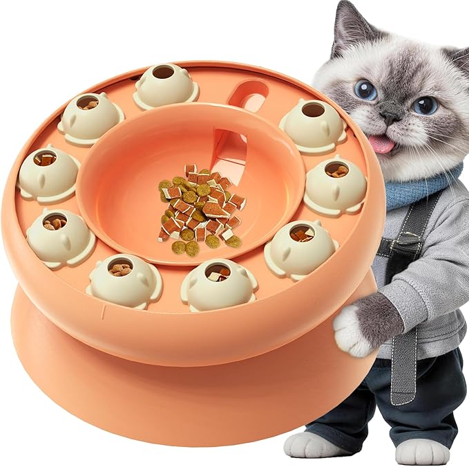 KADTC Cat Puzzle Feeder, Interactive Slow Bowl for Indoor Cats Enrichment Toy, Kitten Puzzle Toys