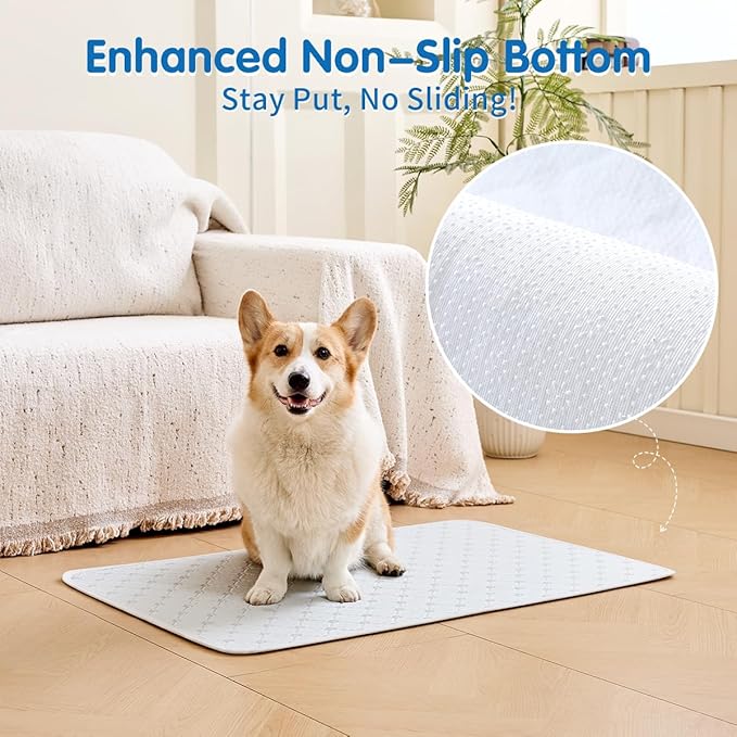 Dog Cooling Mat - Instant 6-12°F Drop, Cooling Mat for Pets Q-MAX >0.5 & Machine Washable, Anti-Slip Bottom, Cool Relief Bed for Dogs & Cats Light Gray 42" x 28"