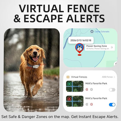 Next-Gen GPS Dog Tracker + 36-Month Plan | Real-Time Location & Escape Alerts | Health Monitoring | Waterproof | iOS & Android Compatible | for Dogs 35lbs+