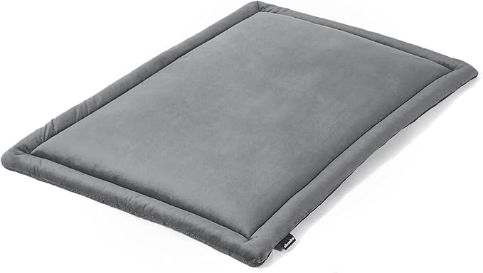 Allisandro Lightweight Waterproof Dog Bed Pad, 1.5" Thick Travel Mat for Crates, Kennels & Elevated Beds, Washable Non-Slip Sleeping Mat for Small to Large Dogs, 36 x 23 Inches, Dark Grey