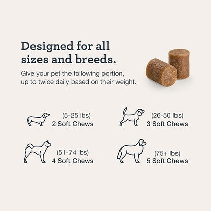 Kradle Calming & Joint Chews for Dogs - 2 Pack (75 Each) - Ashwagandha + Glucosamine MSM - Occasional Anxiety & Mobility Support