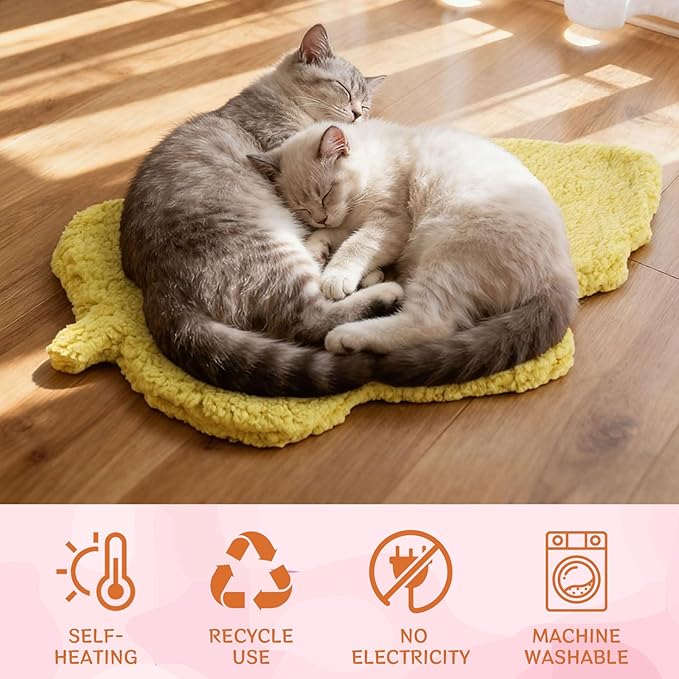 3 Pack Self Warming Pet Bed Leaf Shape Self Heating Cat Dog Mat Washable Thermal Sleeping Pad for Indoor Outdoor Hedgehog, Bunny, Sugar Glider, Rat, Chinchilla(Mixed Colors,Small-16 x20)