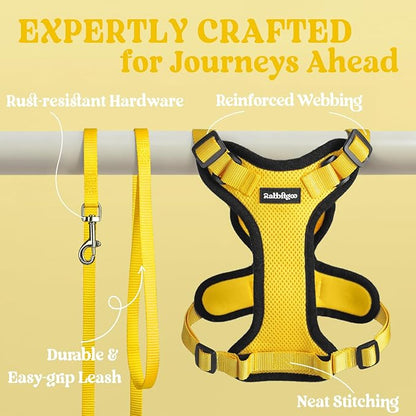 rabbitgoo Cat Harness and Leash for Walking, Escape Proof Soft Adjustable Vest Harnesses for Cats, Easy Control Breathable Reflective Strips Jacket, Yellow, XXS