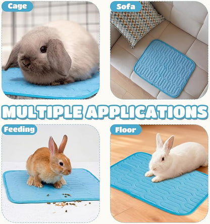 Breling 5 Pack 12" x 16" Summer Cooling Mat for Small Animals, Washable Reusable Guinea Pig Bedding Non-Slip Mat for Small Animals Rabbit Hamster Rat Chinchilla