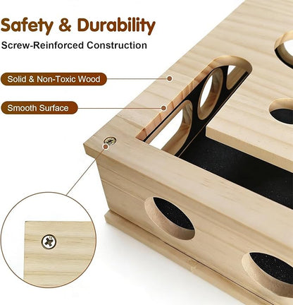 2026 New Cat Scratch Puzzle Enrichment Box, Cats Nail File Enrichment Box with Sandpaper Inside, Cat Toys Interactive for Indoor Cats Nail Scratcher, Stress-Free Alternative to Trimming Nails