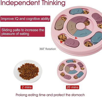 DR CATCH Dog Puzzles,Dogs Food Puzzle Feeder Toys for IQ Training & Mental Enrichment,Dog Treat Puzzle(Pink)
