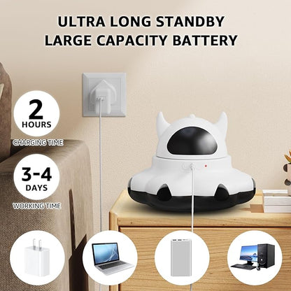 MIKK Cat Laser Feather Toy 2-in-1 Interactive for Indoor Cats Automatic with Remote Control USB-C Rechargeable, No Batteries Needed, Easy Setup, Multi-Cat Use Electronic Kitten Exercise Toy