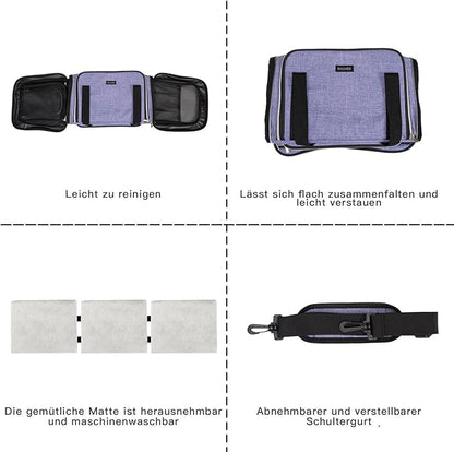 BAGLHER Cat Carrier Bag,Airline Approved Pet Carrier Soft Side Pet Travel 5 Sides Open Doors 3 Sides Expandable Foldable Dog Carrier with Fleece Pad