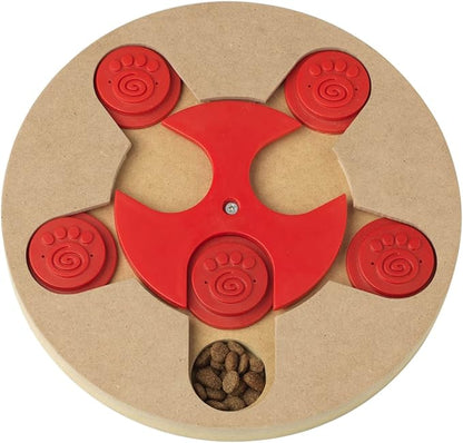 PetRageous 13006 Thinkrageous Interactive Advanced Level Puzzle Piece Dog Toy or Cat Toy Measures 9.84-Inch for Dogs and Cats or Kittens and Ages, Red