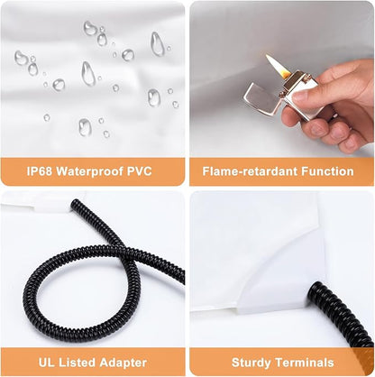 GASUR Heated Cat Bed, Waterproof Cat Heating Pad Indoor w/Timer, Temp Adjustable Pet Heating Pads for Cats Dogs, Auto Power-Off, Cats Warming Bed w/Remove Washable Cover, Anti-Chew,35''x24'', Large