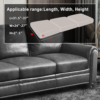 ANARACHON Leather Look Couch Cushion Covers Sofa Seat Slipcovers Sets Couches Furniture Protector for Sectional Armchair Loveseat Pets Kids Stretch Spandex Fabric (3 Cushion XL Sofa, Light Grey)