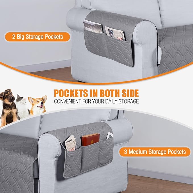 VANSOFY Couch Cover, Waterproof Sofa Covers Washable Slipcover Furniture Protector Couch Seat Covers Non-Slip Couch Cover for Dogs, Pets(Sofa, Light Gray)