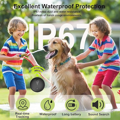 Pet GPS Tracker for Dogs,Smart Mini Location Tractive Collar Trackers for Cats,Works with iOS Find My,No Monthly Fee Subscription,IP67 Waterproof Real-Time Global Tracking Anti-Lost Ultra-Slim