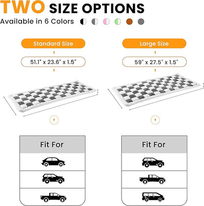HiPetpy Backseat Dog Bed Mat, Non-Slip Dog Bed for Car Back Seat, Soft & Cozy Dogs Blanket, Washable Travel Pet Mat Seat Protector for Cars, SUVs, Trucks (Grey/White, 51.1" L x 23.6" W x 1.5" Th)