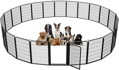 Dog Playpen Outdoor, 40 inch 24 Panels Dog Fence with Extra Wide Gate No-Tripped Pet Playpen Rustproof Dog Pen Indoor Puppy Playpen for Temporary Containment Portable Pet Fence for RV Camping