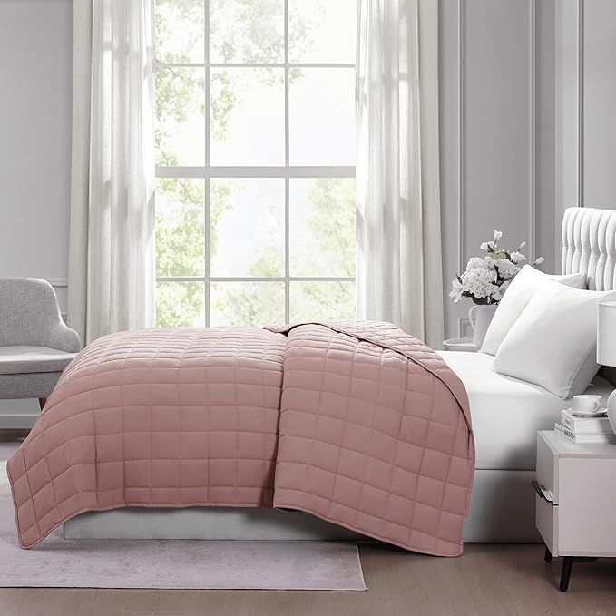 Casa Platino Soft Quilted Microfiber Down Alternative All Season Bed Blanket - Sepia Rose