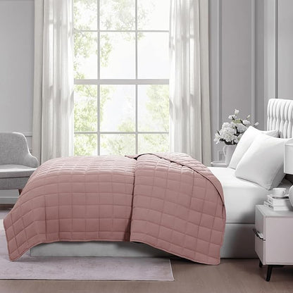 Casa Platino Soft Quilted Microfiber Down Alternative All Season Bed Blanket - Sepia Rose