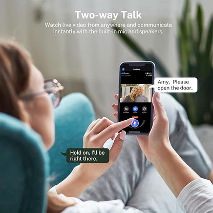 Smart 1080p Video Doorbell Camera with Doorbell Receiver, Live View, AI Human Detection, 2-Way Audio, Night Vision, Cloud Storage (Sold Separately), 2.4G WiFi