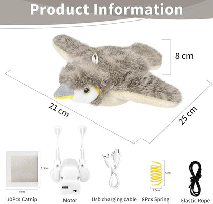 Cat Toys, Flapping Bird Cat Toy(No Flying), Interactive Catnip Toy with Catnip Bags, Chirping Noise Enrichment Moving Wings Dog Cat Kitten Toys, Flappy Flying Pets Toy for Indoor(Oriole) (A3)