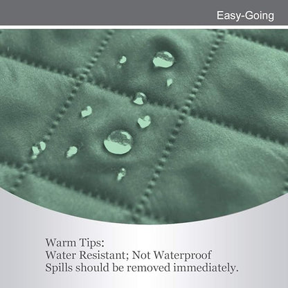 Easy-Going Reversible Couch Cover for 3 Cushion Couch Sofa Cover for Dogs Water Resistant Furniture Protector Cover with Foam Sticks Elastic Straps for Pet Cat (Sofa, Cyan/Ivory)