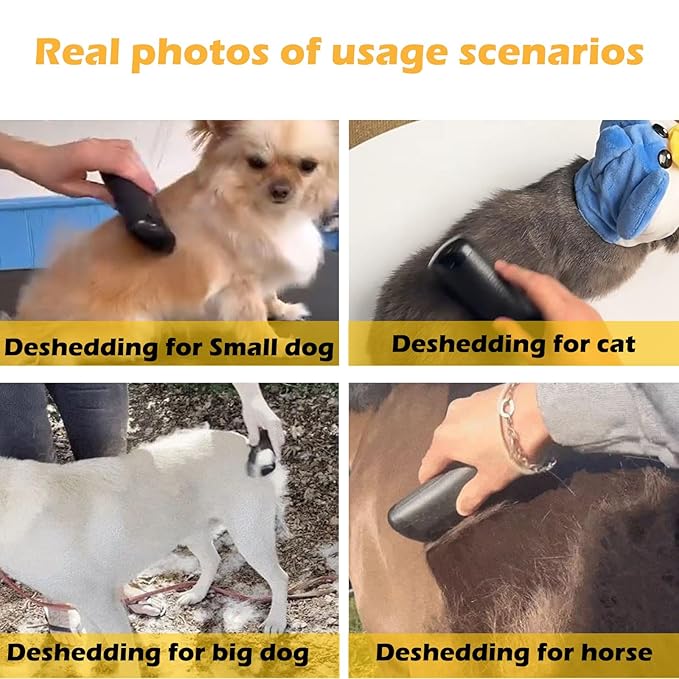 Deshedding Dog Brush, 2025 Upgraded Pet Hair Remover Comb for Shedding, Efficient Pet Hair Trimmer for Dogs, Cats, Rabbits and Horses, Ergonomic Pets Grooming Tool for Matted and Long Hair