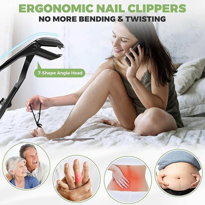 2026 Toenail Clippers for Seniors Thick Toenails, Angled Head Large Toe Nail Clippers for Thick Nails for Men, Heavy Duty Ingrown Toenail Clippers with Wide Jaw, Slanted Nail clippers with Long Handle