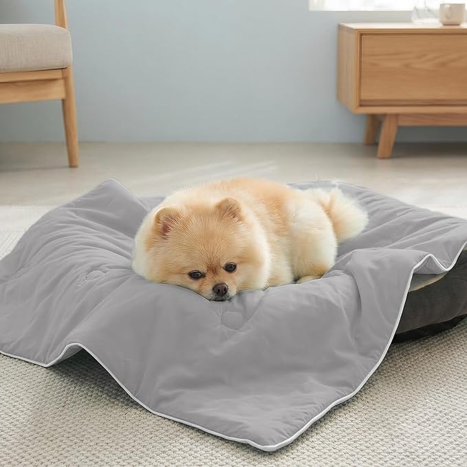 Soulbond Cooling Blanket for Medium Dogs - Q-MAX>0.45, Washable Cool Pet Cats Throw Blanket for Hot Weather, Self-Cooling Soft Dog Mat for Bed Crates Couch Sofa Cars(29"x40", Dark Gray)