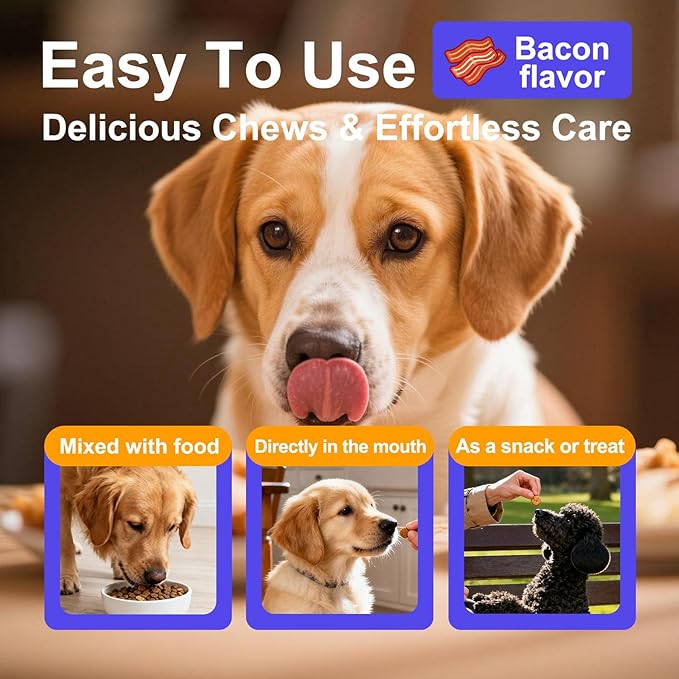 Melatonin for Dogs, 90 Chews Calming Treats for Small and Large Dogs with Valerian Root & L-Theanine for Sleep Aid & Emotional Support, Calming Treats for Stress Anxiety Relief, Barking
