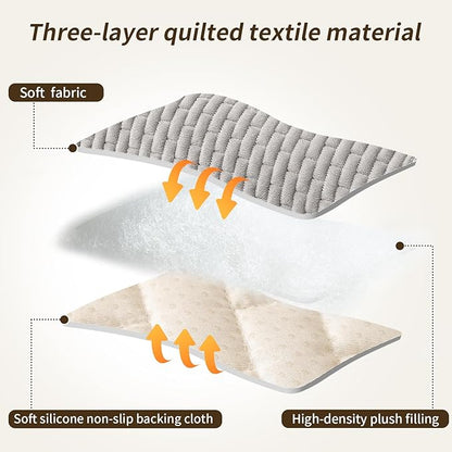 Couch Covers for Dogs Washable, Velvet Dog Couch Cover Protector, Fuzzy Plush Pet Sofa Cover for 3-4 Cushion Couch, Sofa Covers for Pets(1PC,Light Grey,27.6"x94.5",3-4 Seater Sofa Pad Cover)