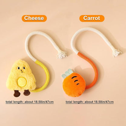Kingtree Cat Toy Chew Ropes, 2 Pack Cotton Rope Cat Chew Toys Interactive Catnip Rope Toys for Indoor Cats Teeth Cleaning, Bite Resistant Chew Ropes Without Wire
