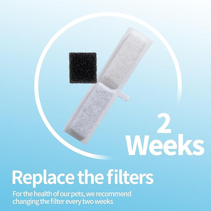 Cat Water Fountain Filters, Catsfoutek Fountains for Cats Indoor 12 Pack Replacement Filters & 12 Pack Replacement Pre-Filter Sponges Set for 74oz/2.2L Automatic Pet Dog Water Dispenser