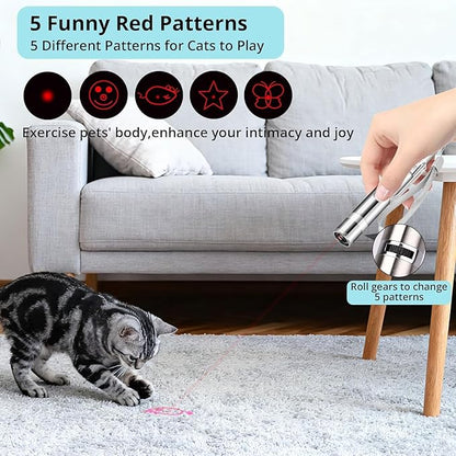 Waputne Cat Toy for Indoor Cats, USB Rechargeable Kitten Toys with 7 Adjustable Patterns, Interactive Chase Toys for Indoor Cats & Dogs, Training & Exercise Fun
