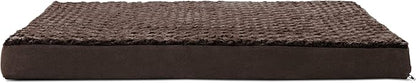 Furhaven Orthopedic Dog Bed for Large Dogs w/ Removable Washable Cover, For Dogs Up to 95 lbs - Ultra Plush Faux Fur & Suede Mattress - Chocolate, Jumbo/XL