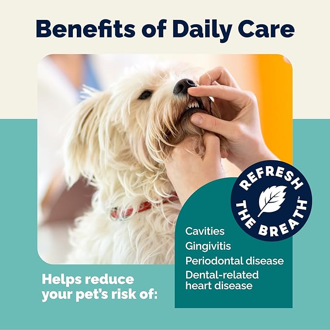 Vetnique Dentabliss - Dog Teeth Cleaning Finger Mitt Dental Wipe - Dog Plaque and Tartar Prevention with Brushing Beads - Convenient Dog Teeth Wipes with Peppermint, Dog Breath Freshener