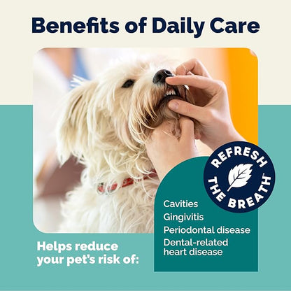 Vetnique Dentabliss - Dog Teeth Cleaning Finger Mitt Dental Wipe - Dog Plaque and Tartar Prevention with Brushing Beads - Convenient Dog Teeth Wipes with Peppermint, Dog Breath Freshener