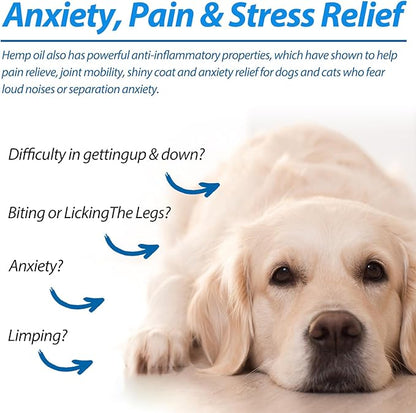 Oil for Dogs & Cats 60ML,Pet Oil for Pain,Skin,Arthritis Pain,Pain Relief,Calming,Omega 3,6,9 for Dog Emotions,Barking & Dog Joints,Supports & Maintains Healthy Joints (1 Pack, Blue)