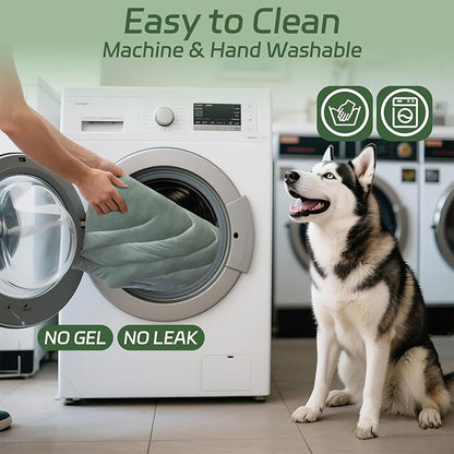 Cooling Mat for Dogs Ice Green, 150x102cm No Gel, Cool Fabric Top & Velvet Back Giant Pet Blanket, Washable, Pet Cooling Mat Available in 3 Sizes, Summer Relief for Dogs & Cats-C Size