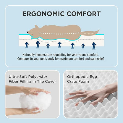 Bedsure Cooling Dog Bed for Small Dogs - Comfy Flat Puppy Beds with Removable Washable Cover, Orthopedic Egg Crate Foam Pet Mat, Suitable for Pet Up to 15 lbs