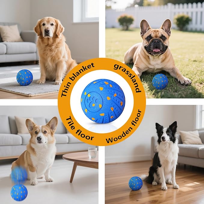 Interactive Dog Toys: Smart Dog Ball – Auto-Bounce, Vibrating & Jumping Action! Durable Duraspin Design for Aggressive Chewers. Rechargeable & Long-Lasting, Keeps Dogs Busy and Entertained Pink.