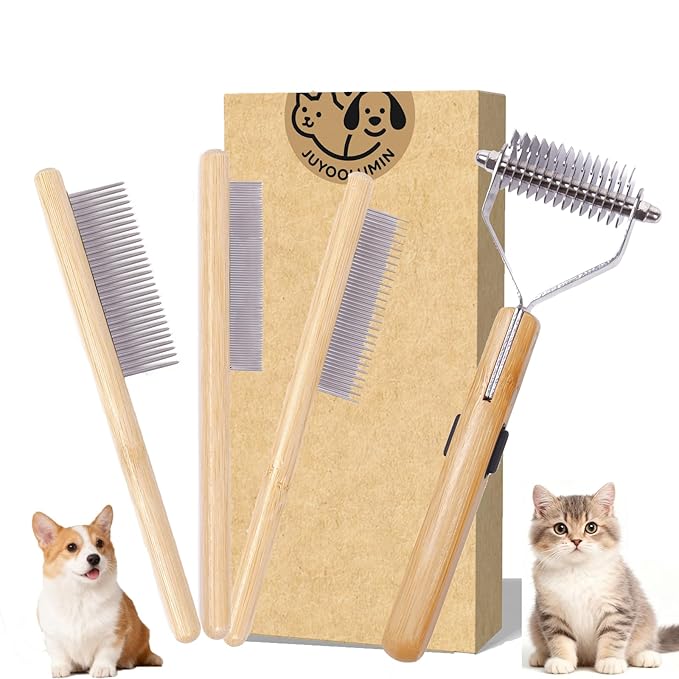 Cat Comb for Shedding,Deshedding Dog Brush,Deshedding Comb for Dog and Cat,Cat and Dog Comb,Cat Dematting Tool, Dog Combs for Grooming Matting,Undercoat Brush for Cats,Undercoat rake