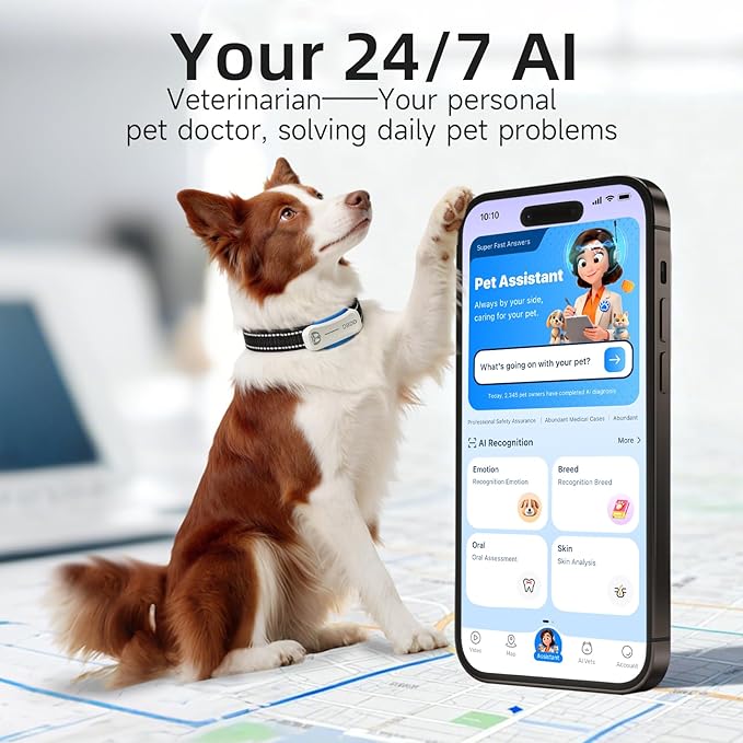 Next-Gen GPS Dog Tracker + 36-Month Plan | Real-Time Location & Escape Alerts | Health Monitoring | Waterproof | iOS & Android Compatible | for Dogs 35lbs+