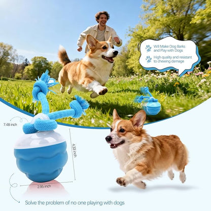 Goosheep 2026 New Interactive Dog Toys, Automatic Moving Dog Ball for Small/Medium/Large Dogs, Interactive Smart Rolling Dogs Toy Ball with Light Up to Keep Them Busy(Blue)