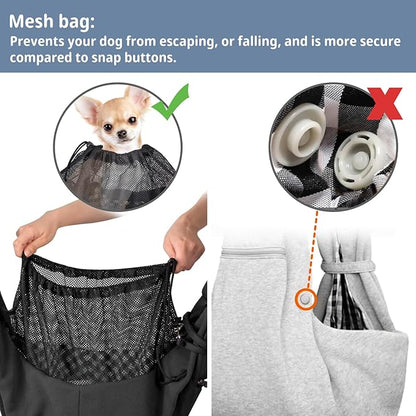 CUBY Dog and Cat Sling Carrier - Small Dog Carrier Sling with Adjust Strap & Zip Pocket, Hands Free Soft Dog Slings for Small Dogs Cats Puppy Pets Outdoor Travel Safety Purse Bag