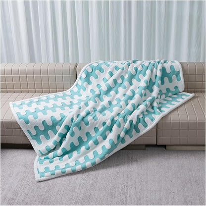 Waterproof Pet Blanket Blue Super Big Dog Blankets for Bed 85x85in Couch Sofa Covers for Puppy Cats Furniture Protection Washable Reversible Covers (Blue Wave,XXL)