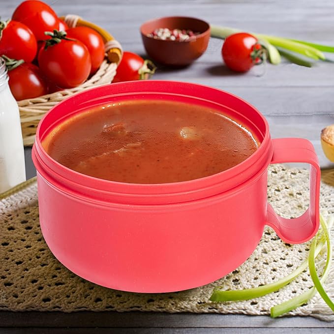 Unbreakable Microwave Soup Mugs with Lids and Handles,Microwave Ramen Bowl with Lid for Soup and Instant Noodles,Oatmeal, Gumbo, Salad,BPA Free