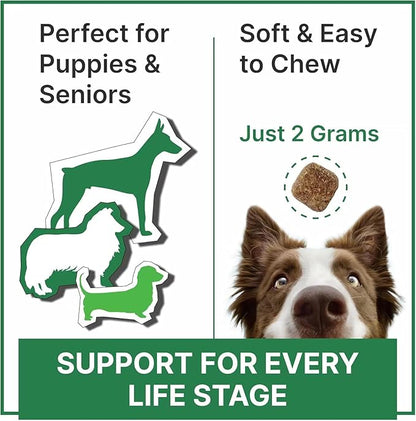 Vitamins for Dogs - 4 in 1 Complex with Omega, Glucosamine, Probiotics and Vitamins - 120 Chews Single Pack Roasted Turkey