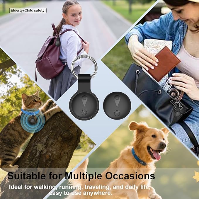 Pet GPS Tracker for Dogs,Smart Mini Location Tractive Collar Trackers for Cats,Works with iOS Find My,No Monthly Fee Subscription,IP67 Waterproof Real-Time Global Tracking Anti-Lost Ultra-Slim