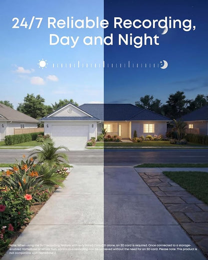 eufy Security Wired Camera C31, Indoor/Outdoor Camera, IP66, 360° Coverage with Pan&Tilt, 24/7 Recording, Auto Tracking, No Subscription, Color Night Vision, AI Human/Vehicle/Pet/Cry Detection